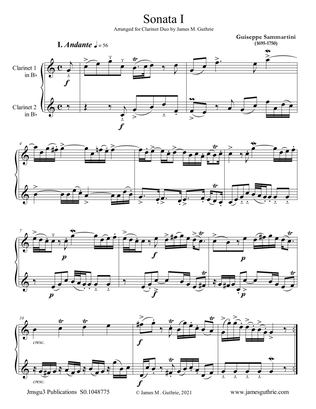Sammartini: Sonata Op.1 No.1 for Clarinet Duo