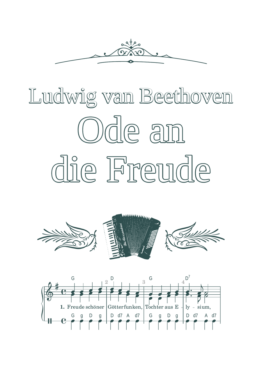 Ode an die Freude (Beethoven, Europahymne) Piano Solo scores gallery preview page 2