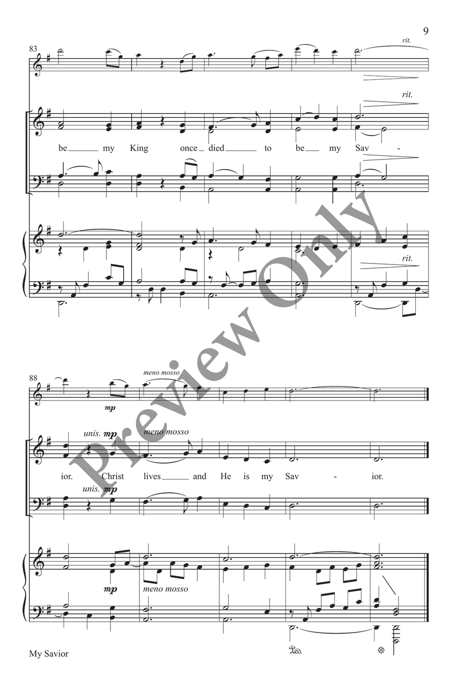My Savior 4-Part scores gallery preview page 9