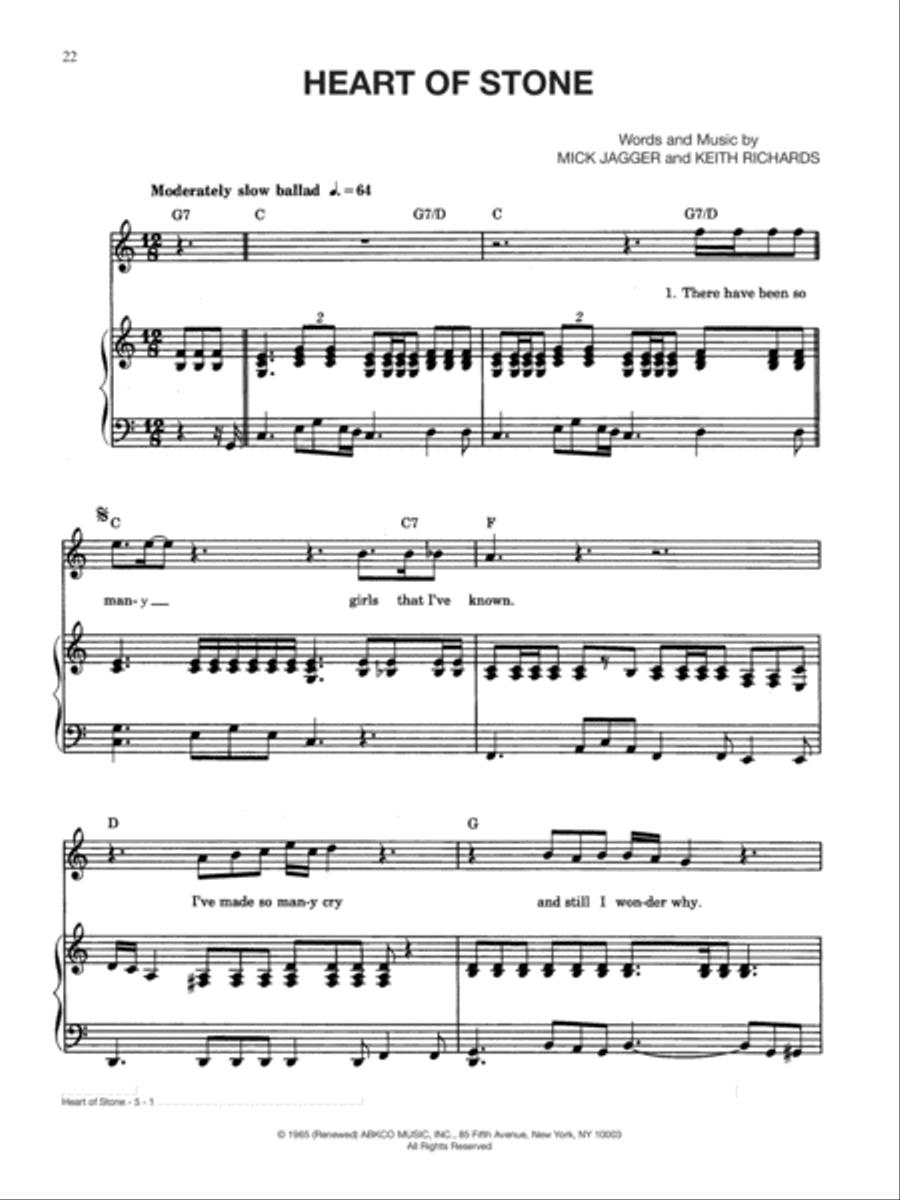 Rolling Stones -- Sheet Music Anthology Piano, Vocal, Guitar scores gallery preview page 5