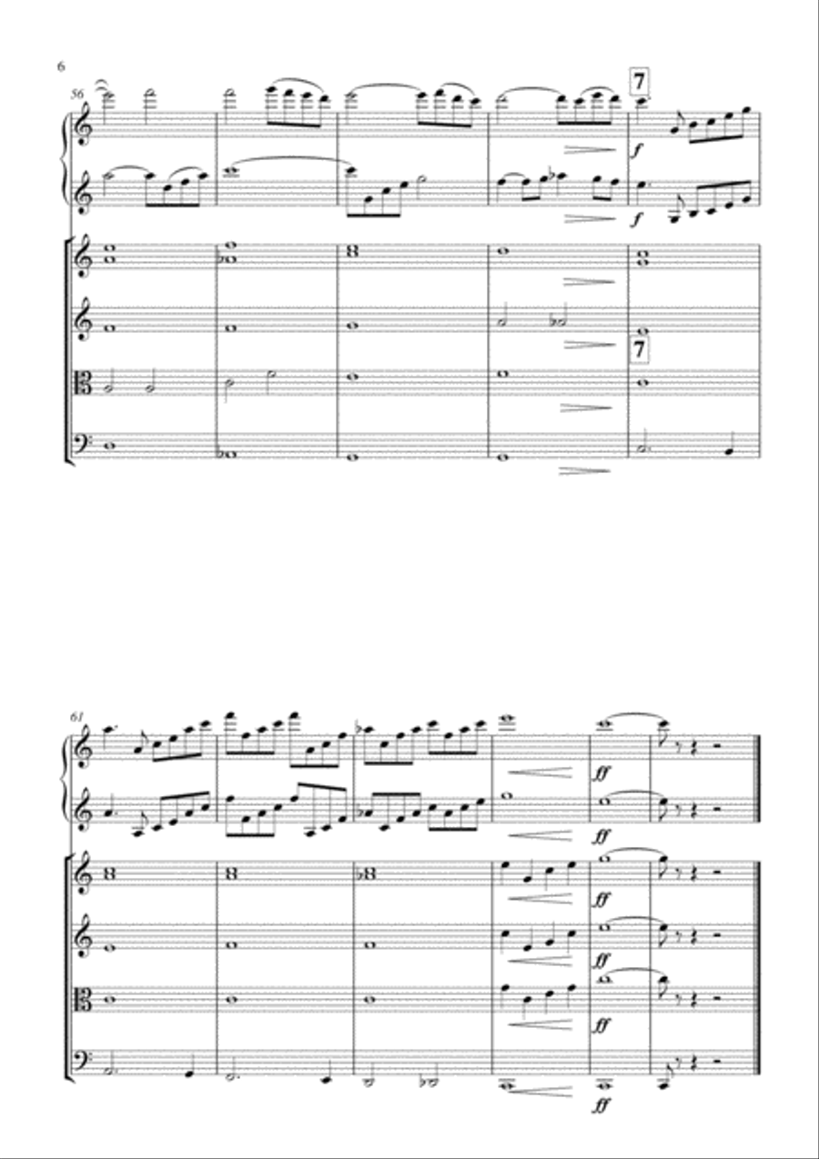 Azarashvili Nocturne for 2 Violin duet with string orchestra String Quartet scores gallery preview page 6