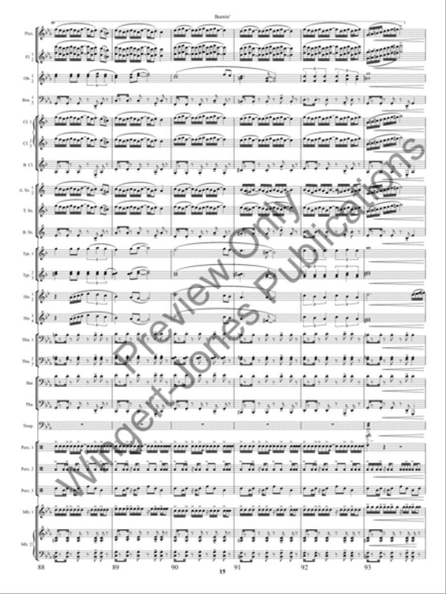 Burnin'! Burnin'! Concert Band scores gallery preview page 18