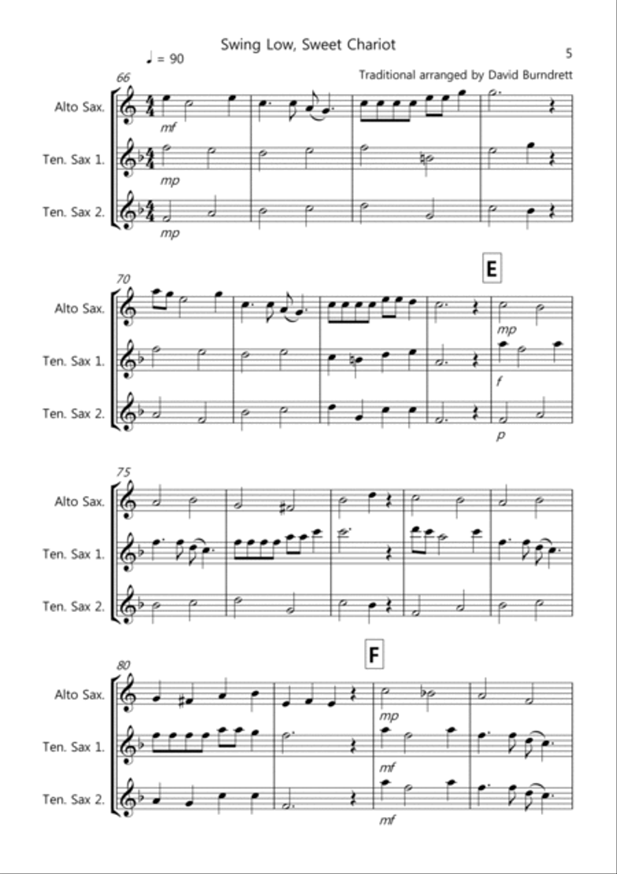 8 Easy Trios, For Saxophone Woodwind Trio scores gallery preview page 5