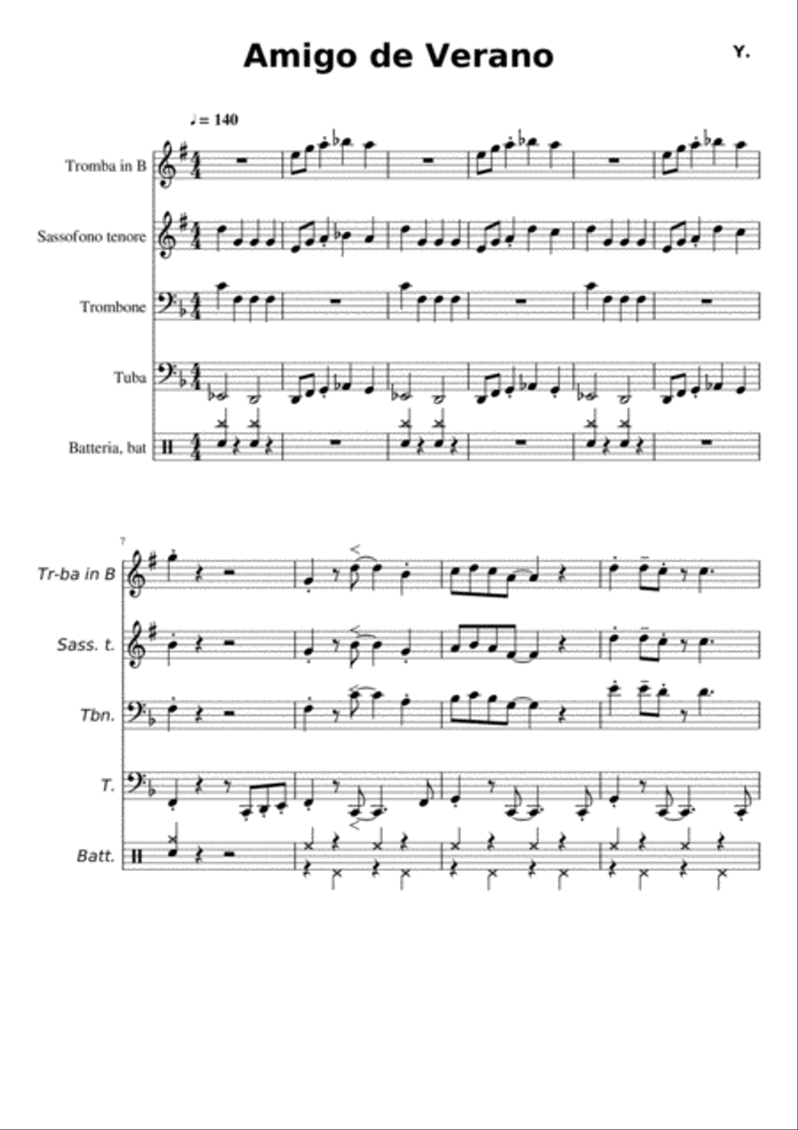 Amigo de Verano Amigo de Verano Brass Ensemble scores gallery preview page 1