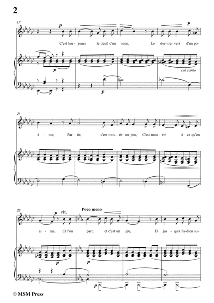Tosti-Chanson de l'adieu in e flat minor,for voice and piano image number null