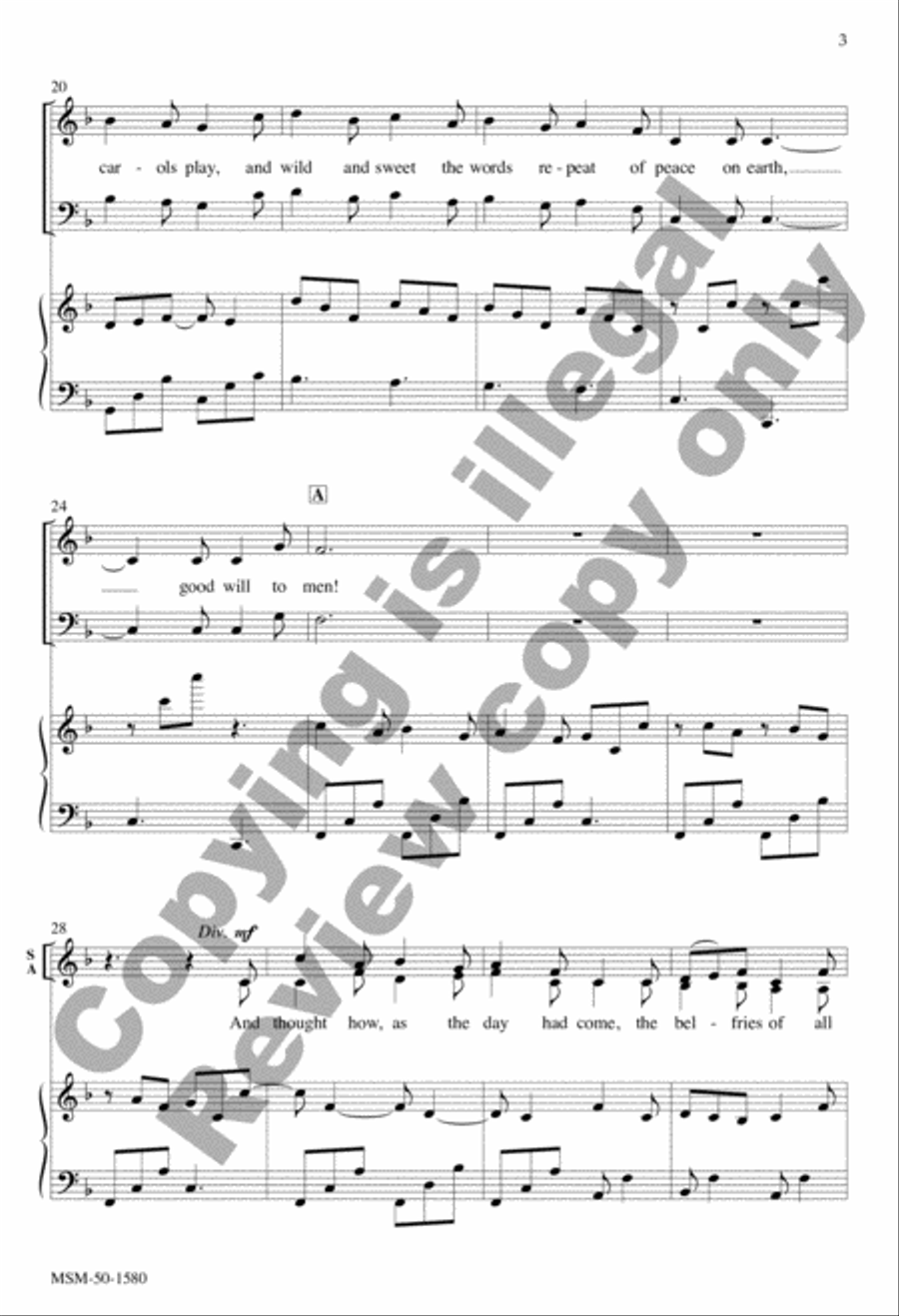 I Heard the Bells on Christmas Day 4-Part scores gallery preview page 3