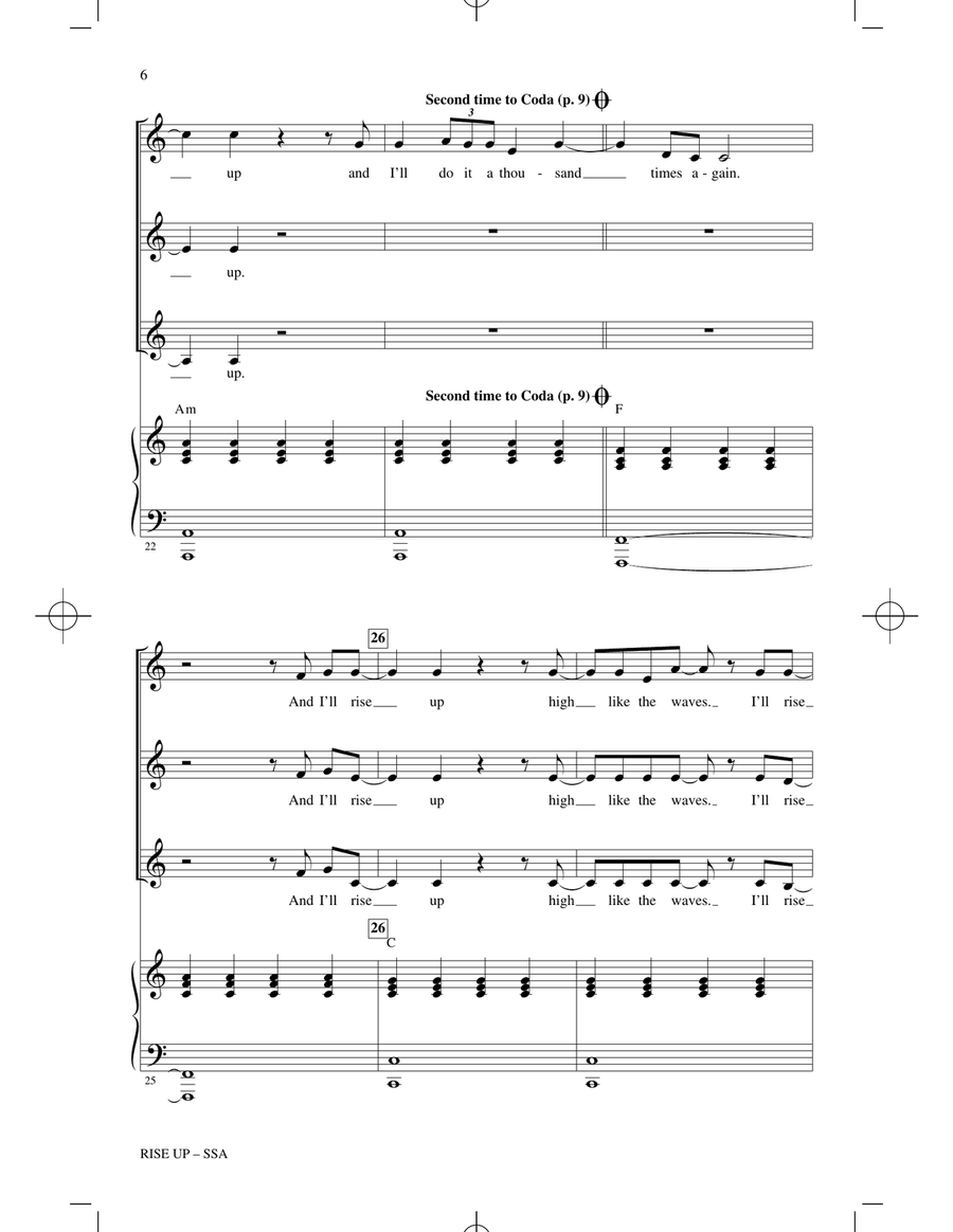 Rise Up (arr. Audrey Snyder) SSA scores gallery preview page 4