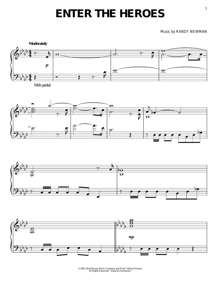 Enter The Heroes Enter The Heroes Piano Solo scores gallery preview page 1