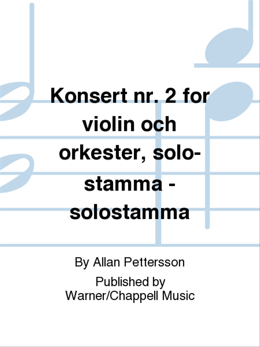Konsert nr. 2 for violin och orkester, solo-stamma - solostamma Orchestra scores gallery preview page 1