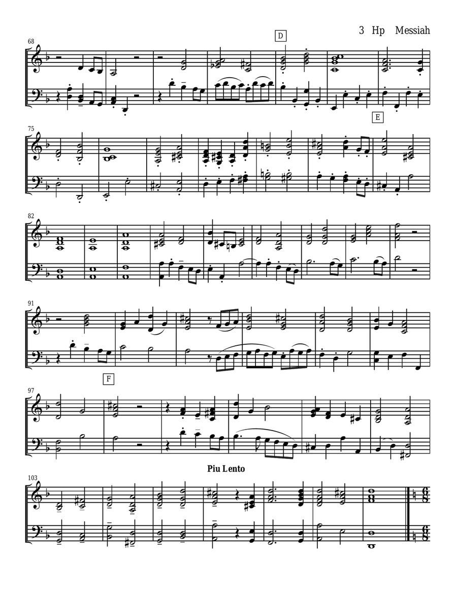Handel's Messiah Selections for Clarinet and Bassoon Duet Woodwind Duet scores gallery preview page 3