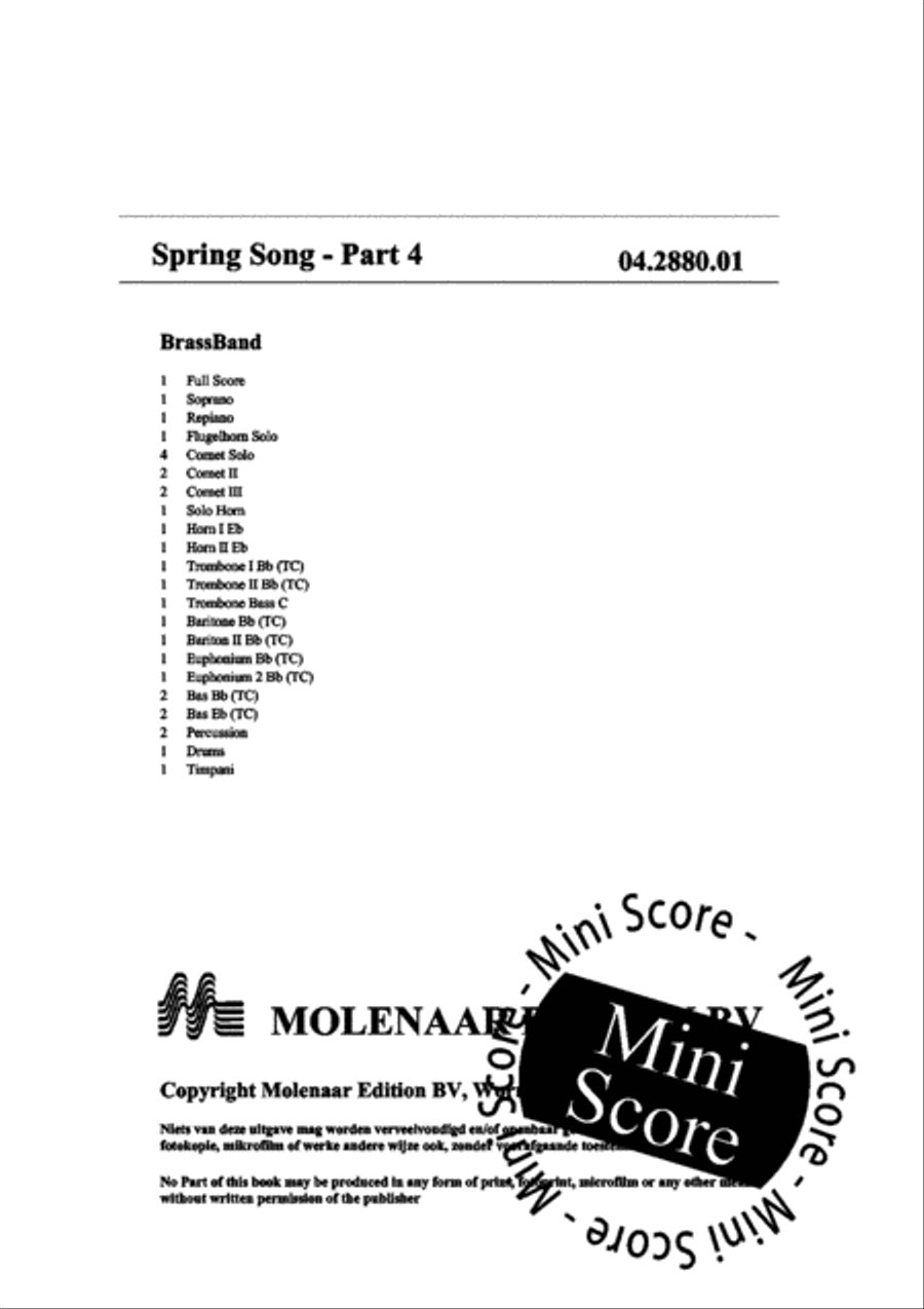 Spring Song Spring Song Brass Band scores gallery preview page 4
