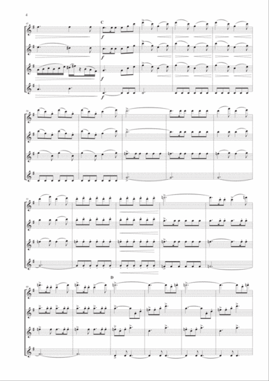 The Moldau for Flute Quartet Flute Quartet scores gallery preview page 4