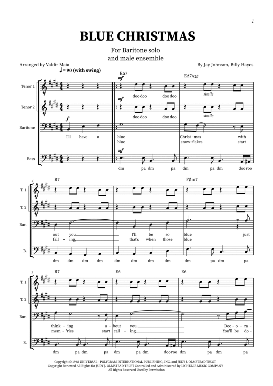 Blue Christmas Blue Christmas TTBB scores gallery preview page 1