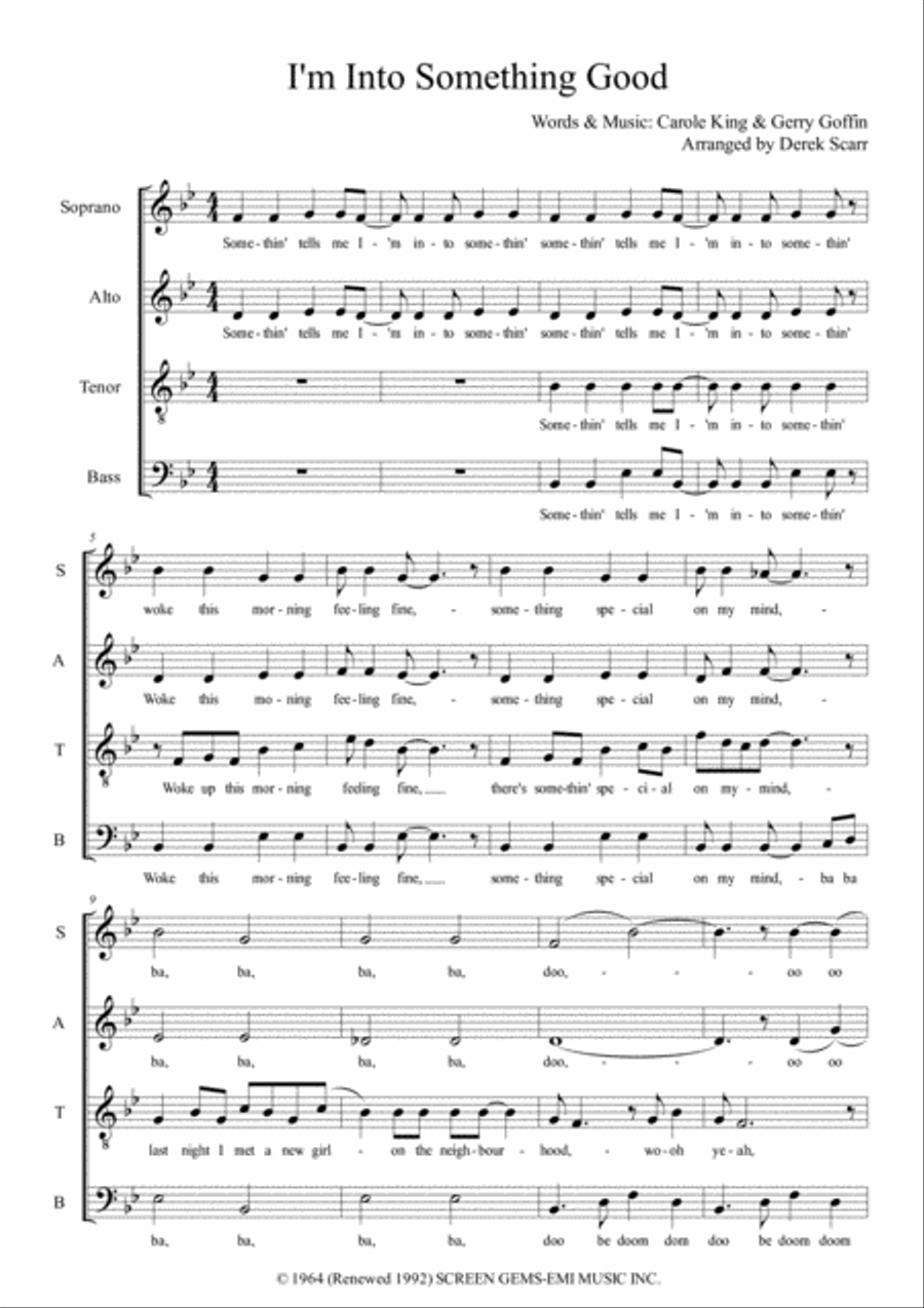 I'm Into Something Good 4-Part scores gallery preview page 1