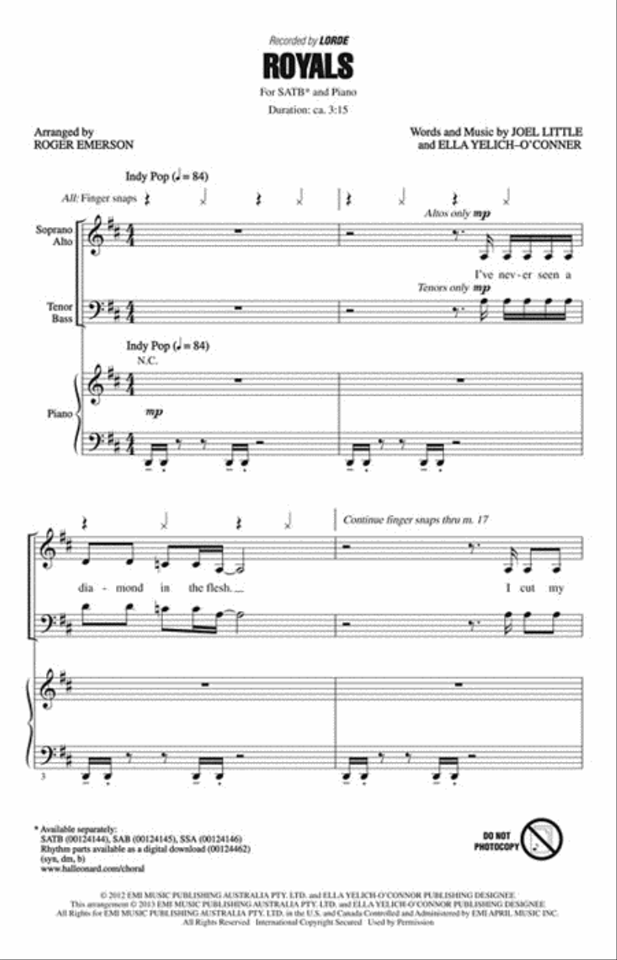 Royals Choir scores gallery preview page 2