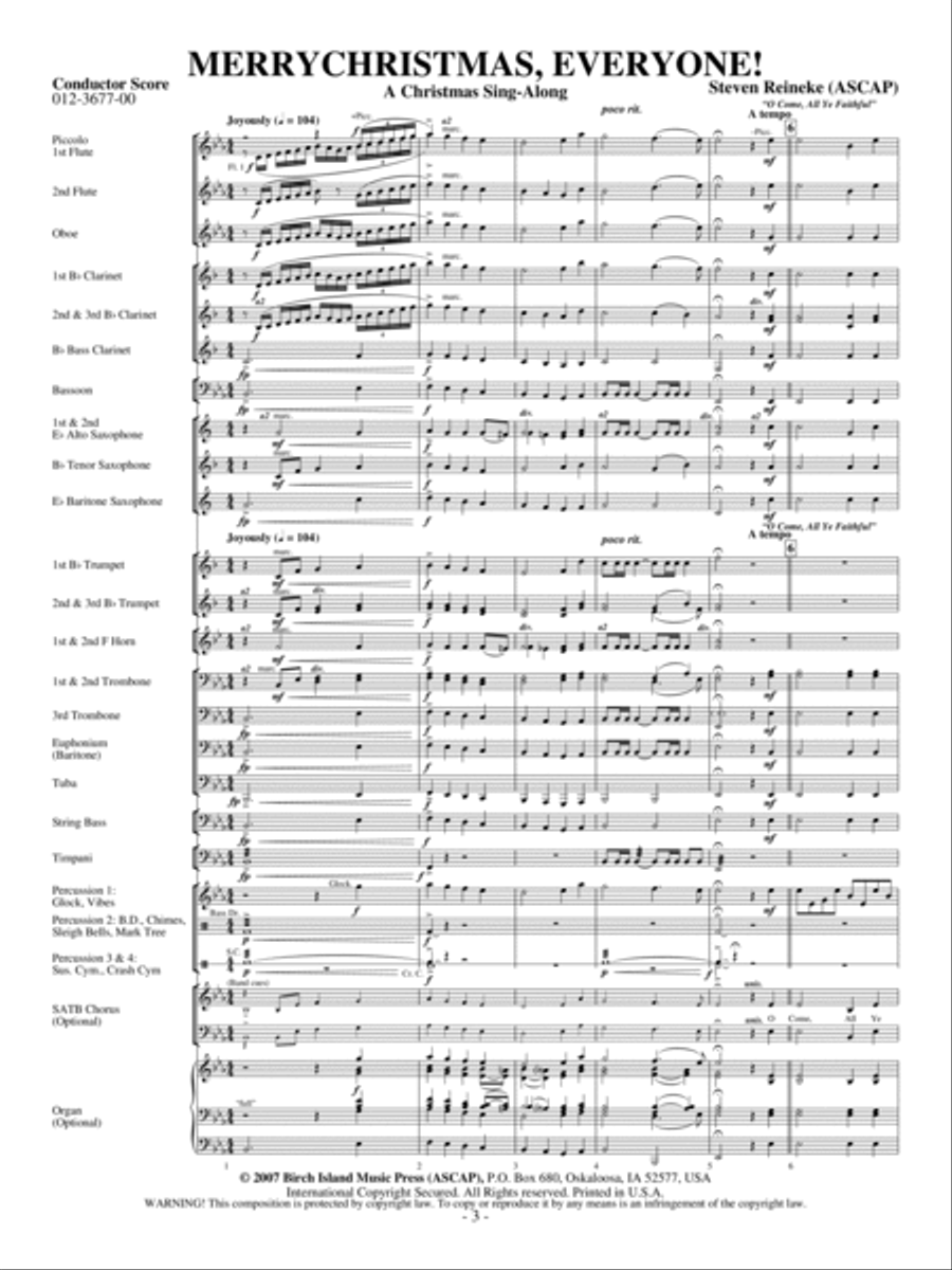 Merry Christmas, Everyone! Concert Band scores gallery preview page 2