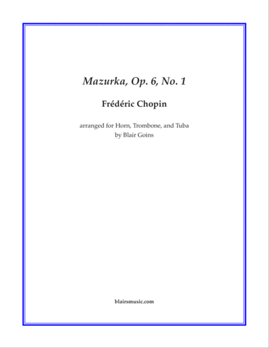 Mazurka, Op. 6, No. 1 Brass Ensemble scores gallery preview page 1