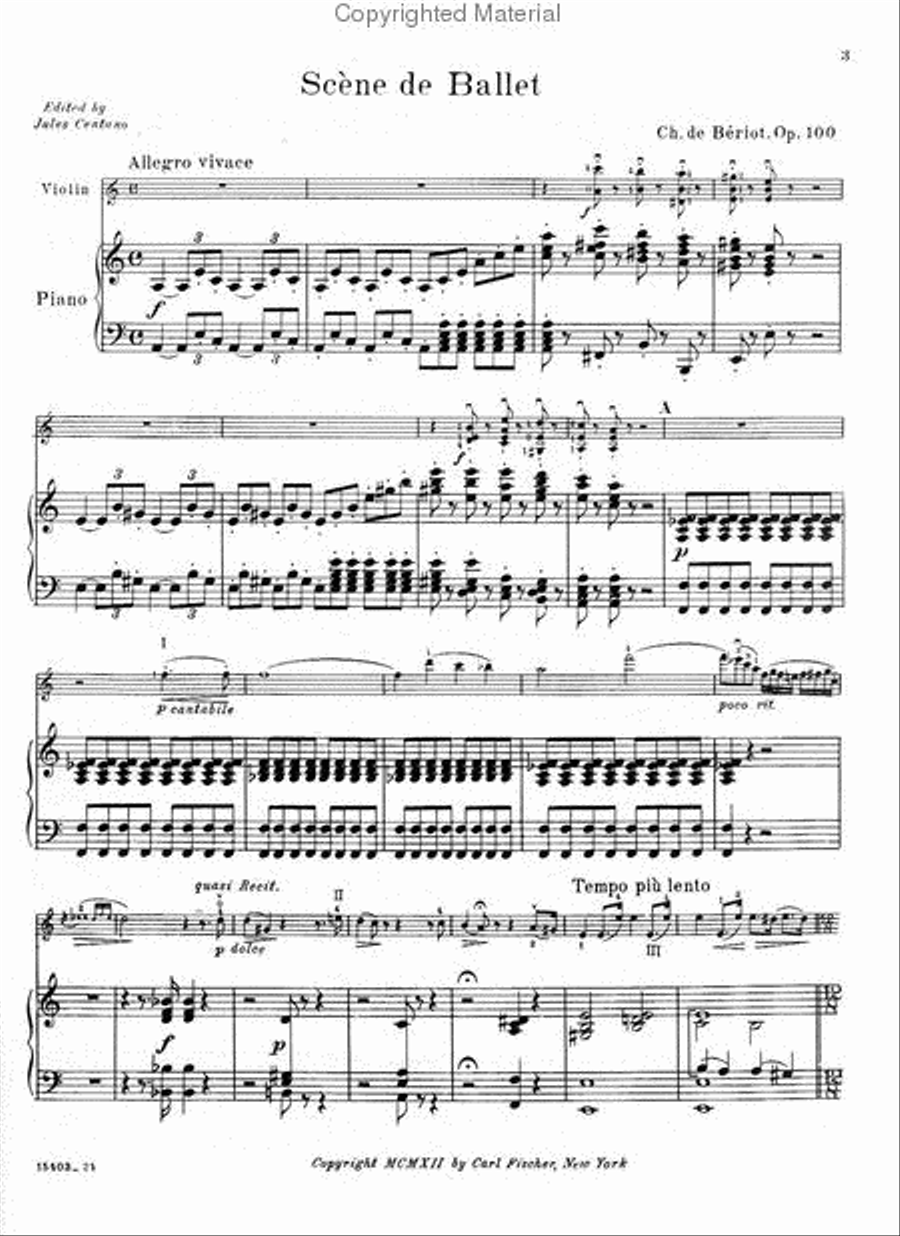 Scene De Ballet (Fantasia) Violin Solo scores gallery preview page 2
