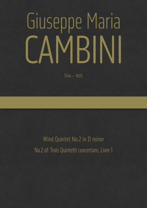 Book cover for Cambini - Wind Quintet No.2 in D minor