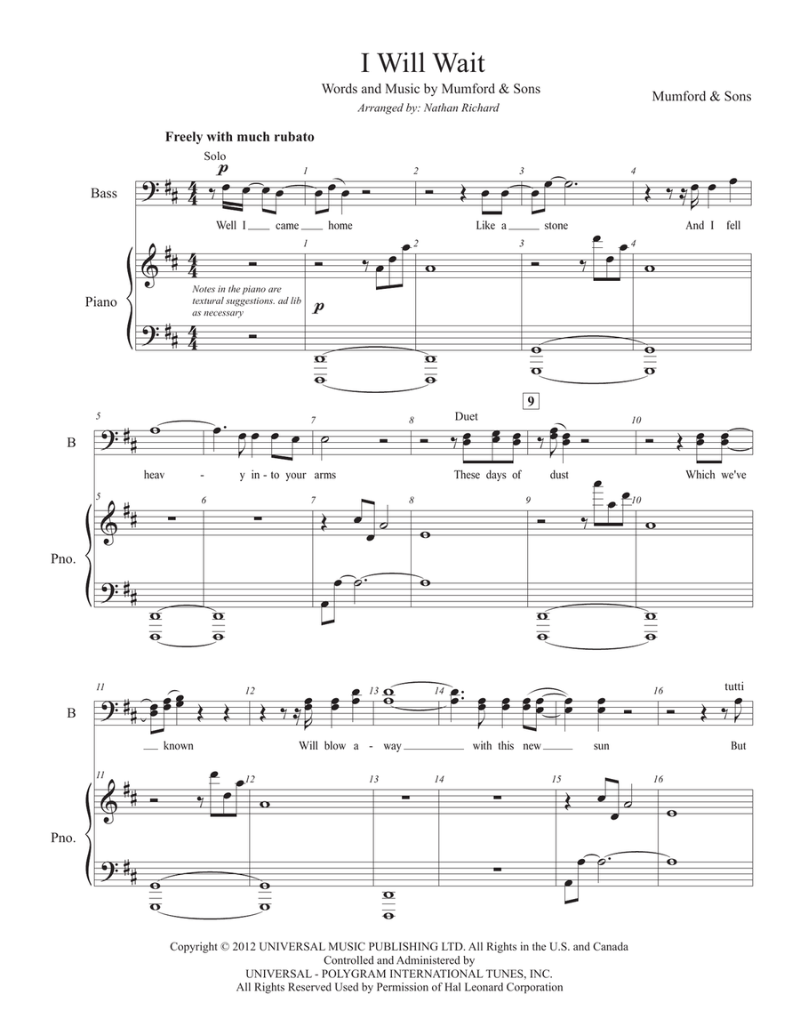 I Will Wait 3-Part scores gallery preview page 1