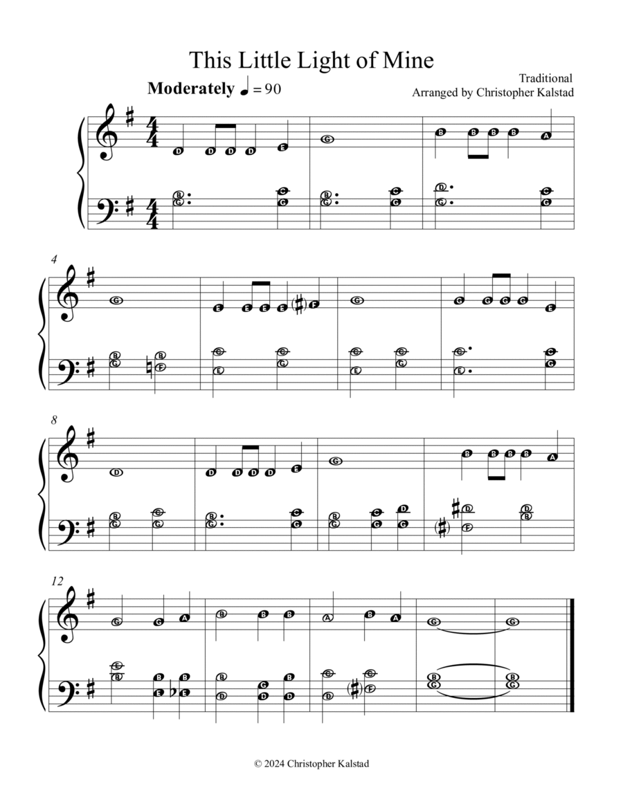 This Little Light of Mine (Easy Piano)