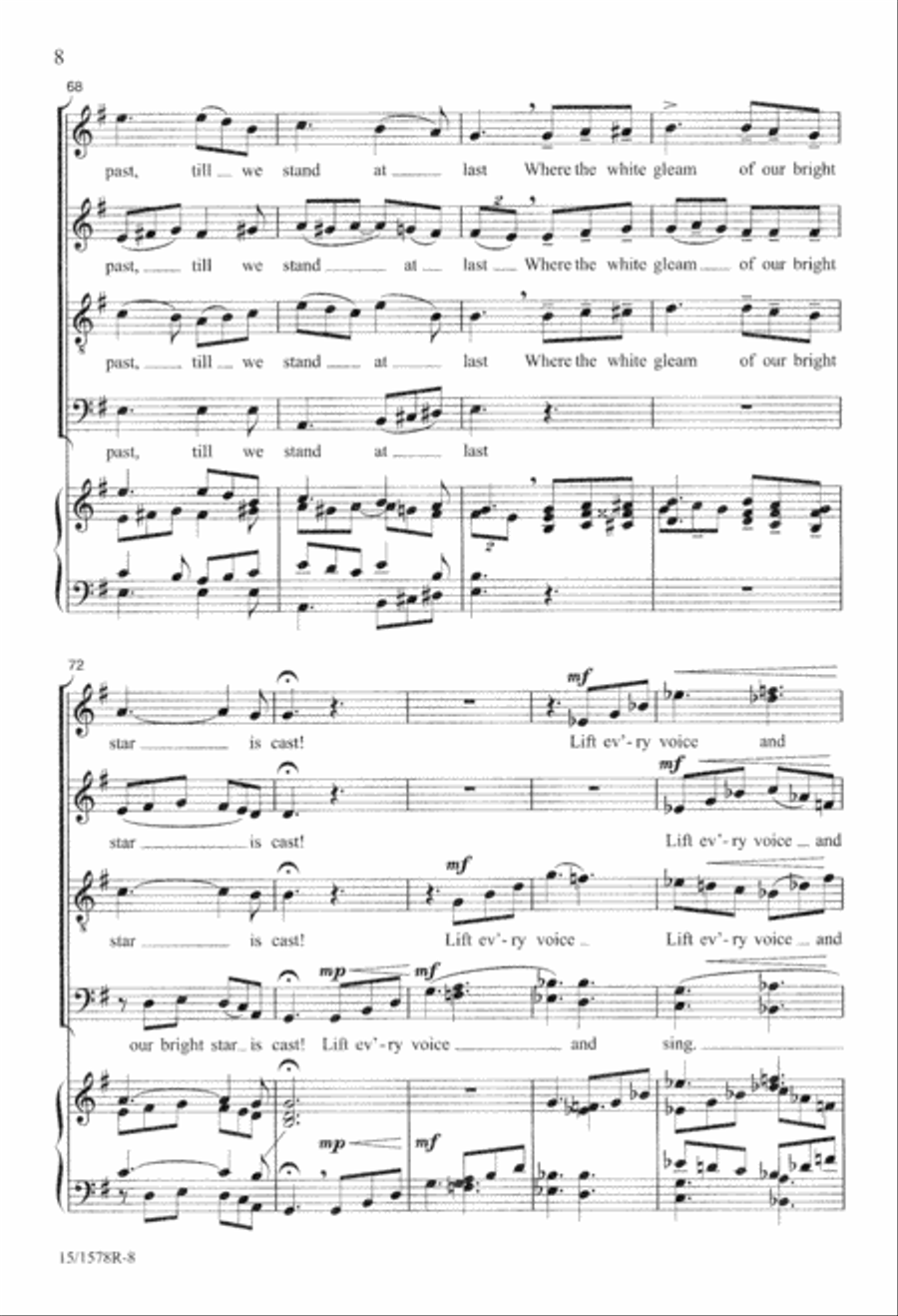 Lift Ev'ry Voice and Sing Divisi scores gallery preview page 8