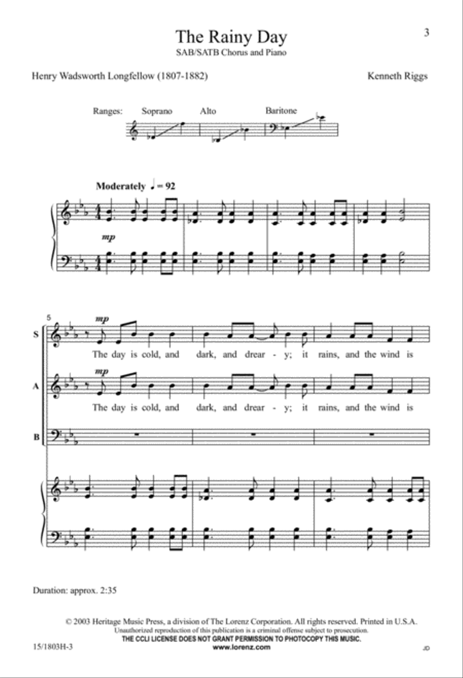 The Rainy Day 4-Part scores gallery preview page 3