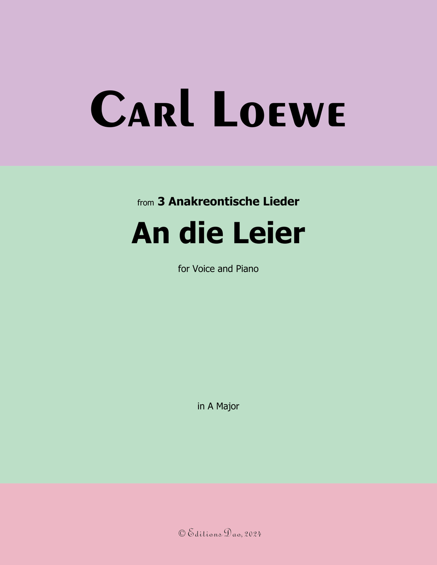An die Leier, by Carl Loewe, in A Major Voice scores gallery preview page 1