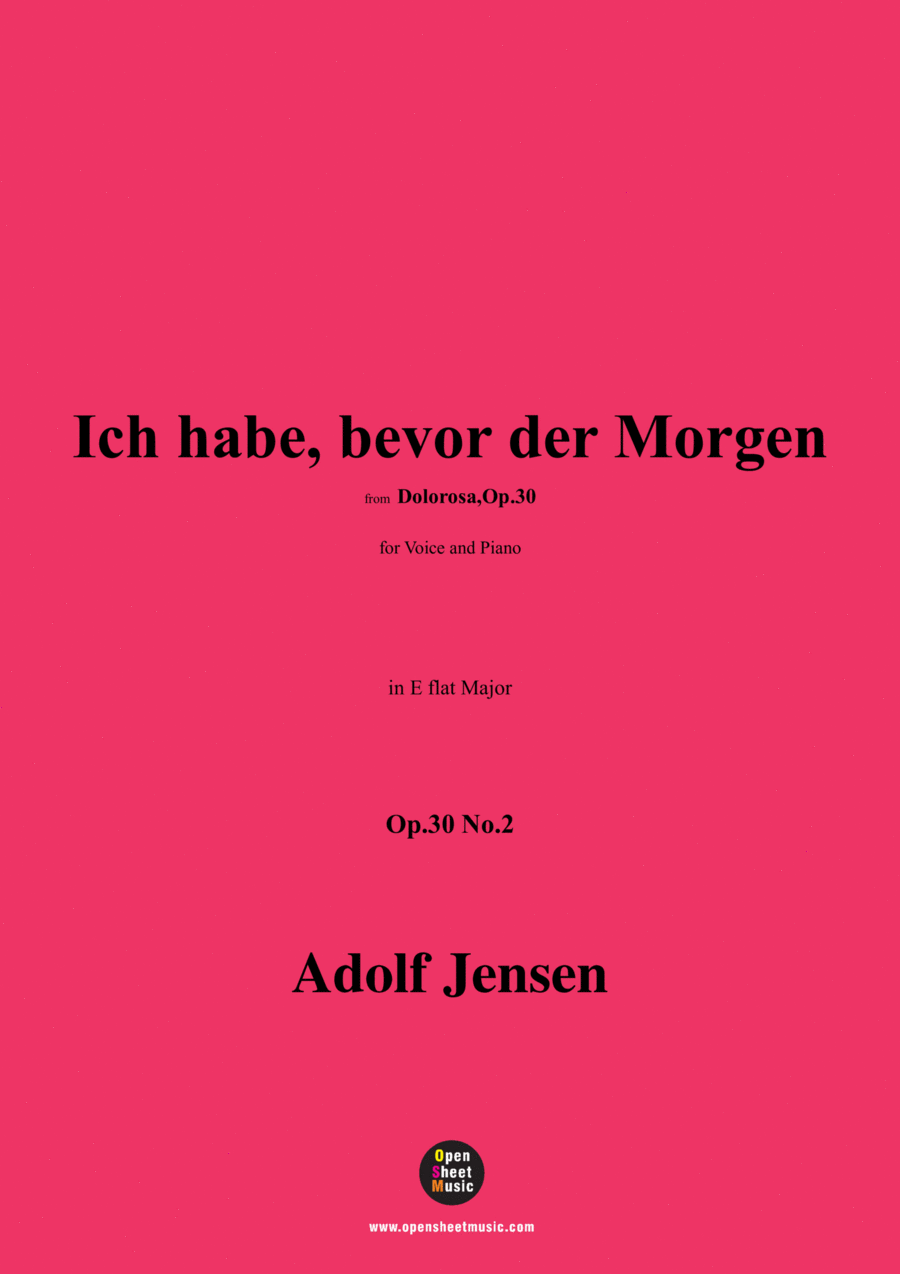 A. Jensen-Ich habe,bevor der Morgen,Op.30 No.2,in E flat Major Voice scores gallery preview page 1
