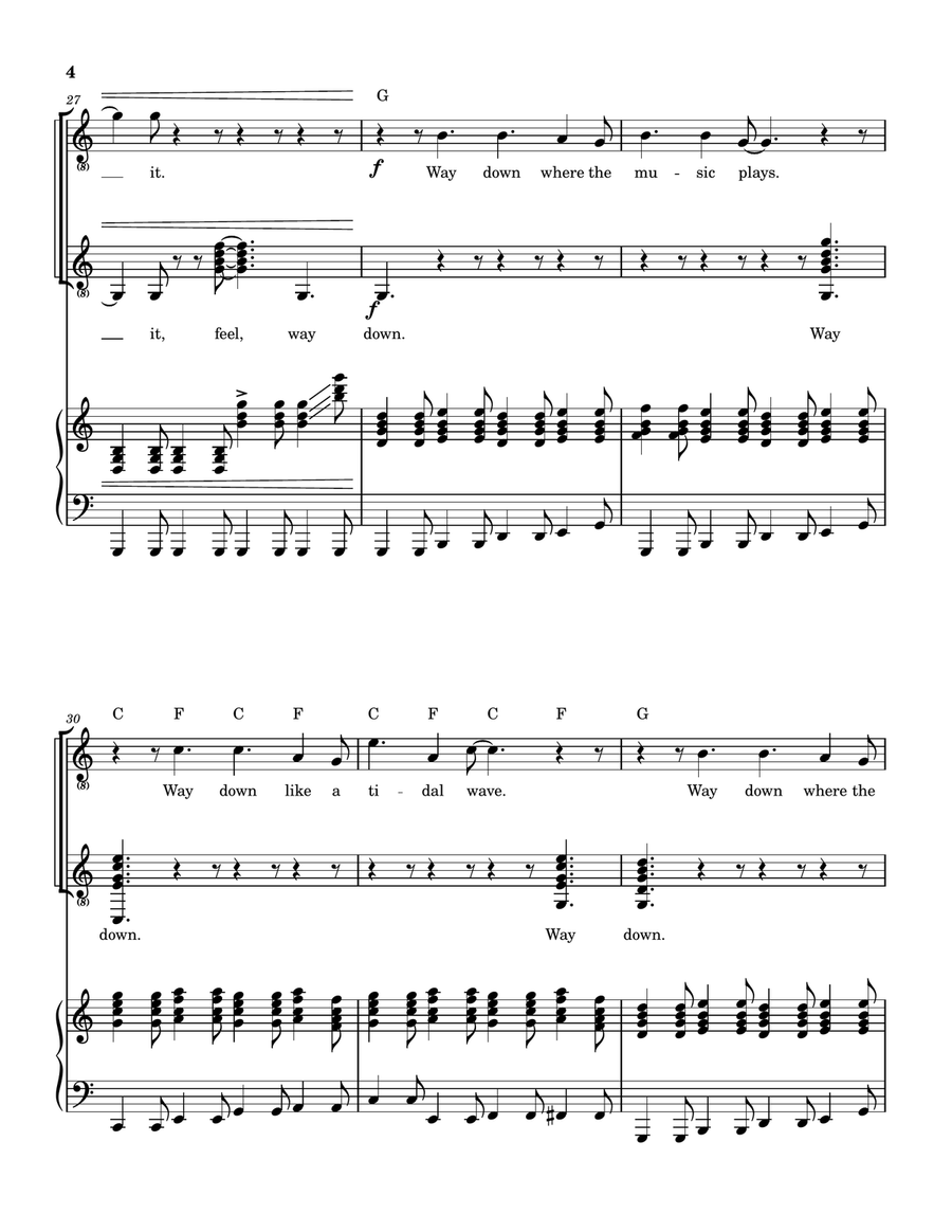Way Down Way Down Piano, Vocal scores gallery preview page 5