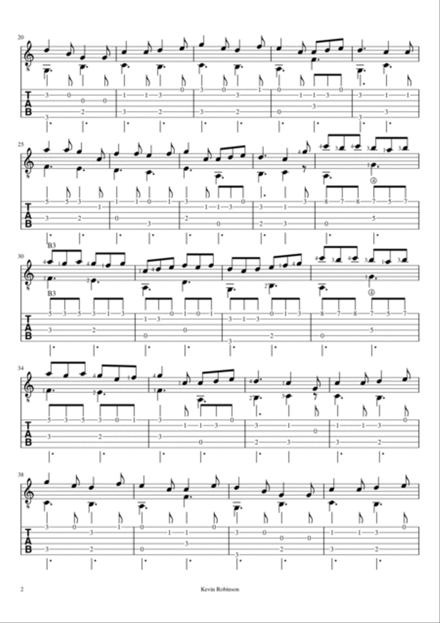 I Saw Three Ships Guitar Tablature scores gallery preview page 2