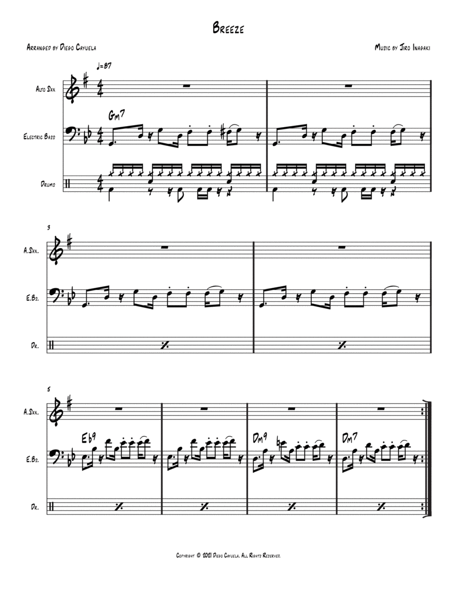 Breeze Breeze Alto Saxophone scores gallery preview page 1