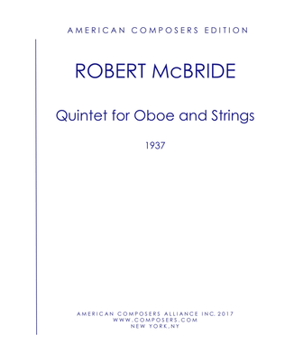 Book cover for [McBride] Quintet for Oboe and Strings