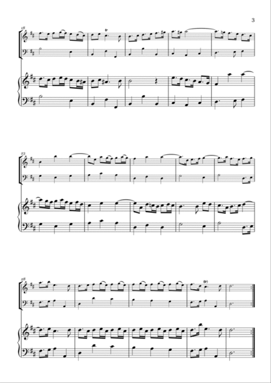 Handel - Sonata for Violin and Continuo Piano Trio scores gallery preview page 4