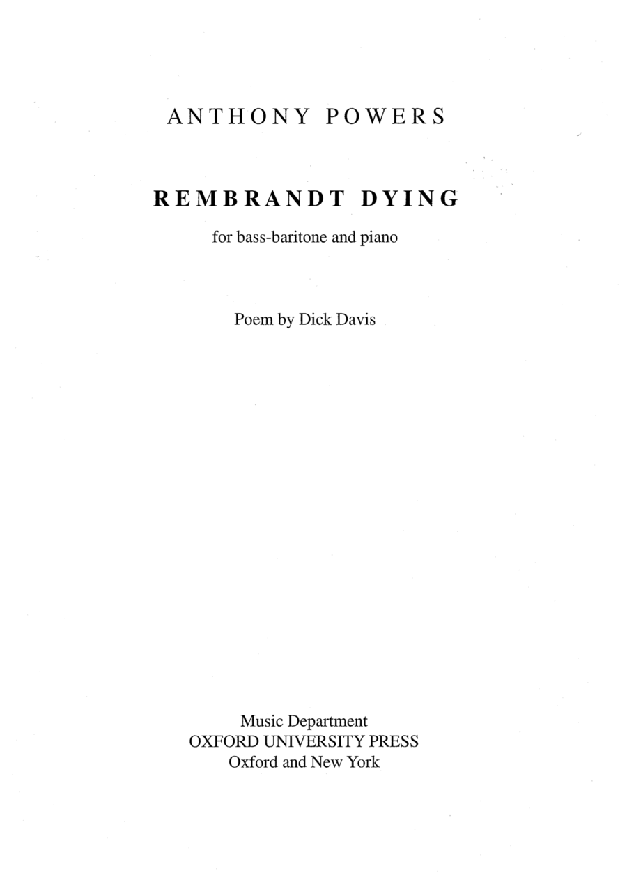 Book cover for Rembrandt Dying