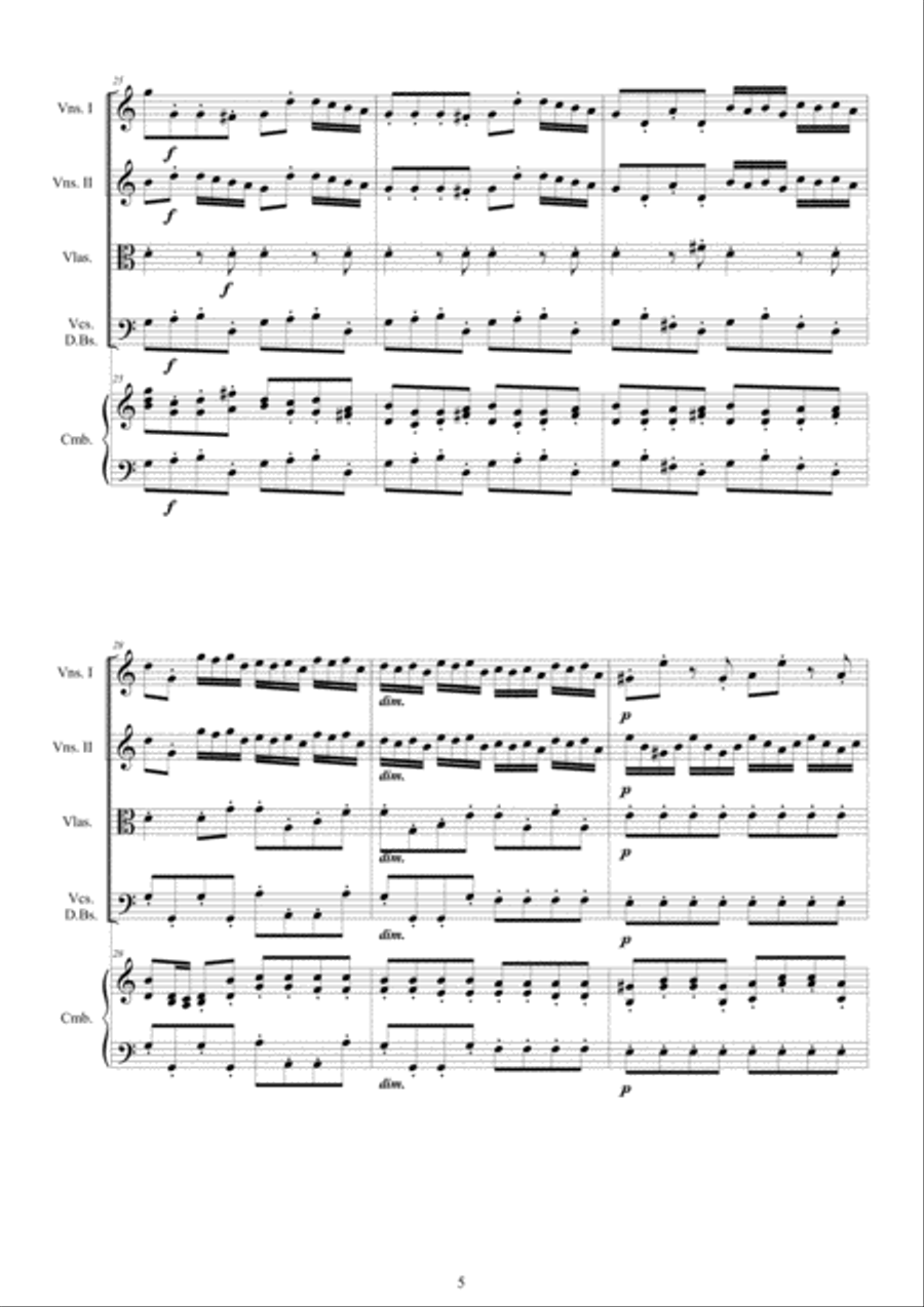 Vivaldi - Chamber Concerto in C major RV 113 for Strings and Cembalo Chamber Orchestra scores gallery preview page 5