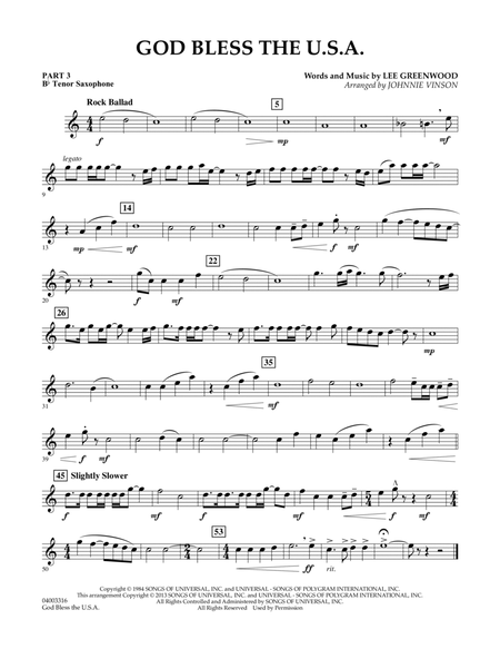 God Bless The U.S.A. - Pt.3 - Bb Tenor Saxophone