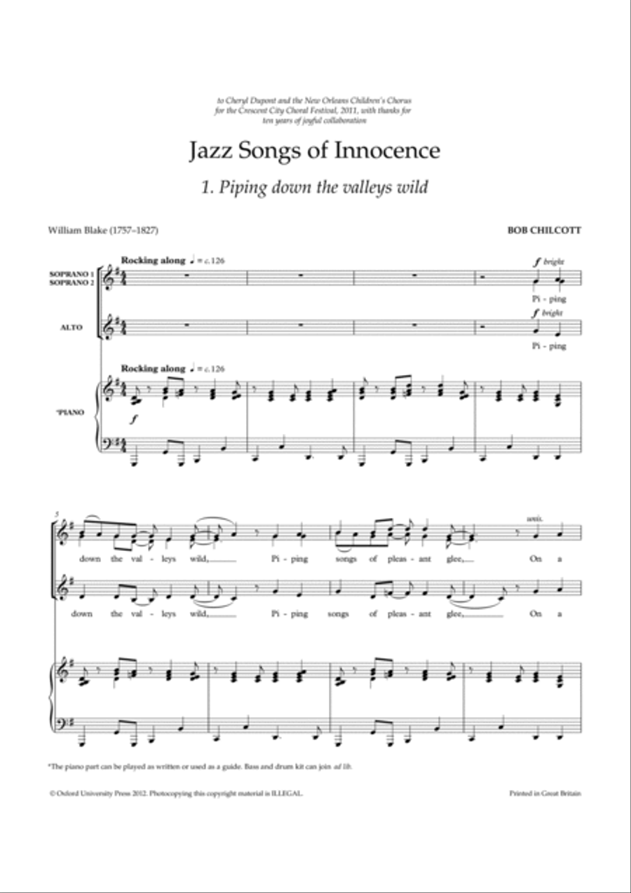 Jazz Songs of Innocence Jazz Songs of Innocence SSA scores gallery preview page 3