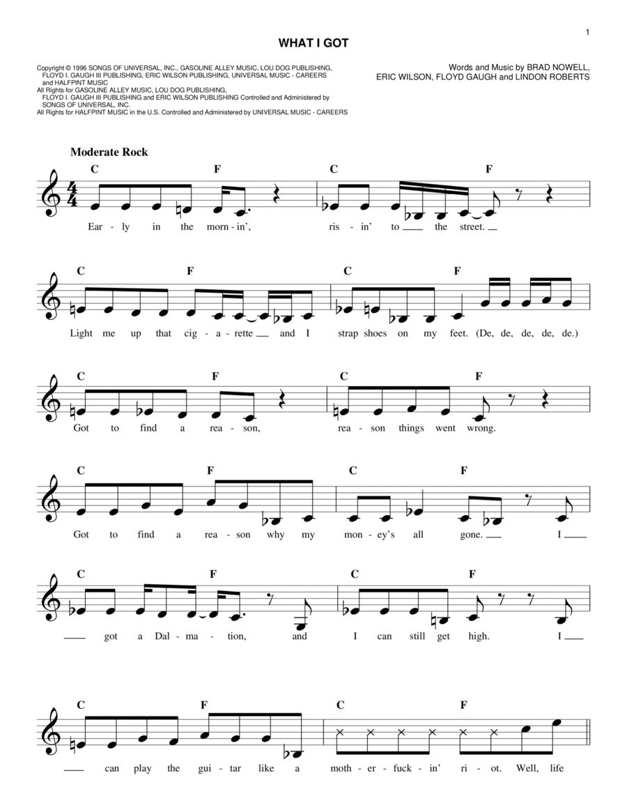 What I Got What I Got Guitar scores gallery preview page 1