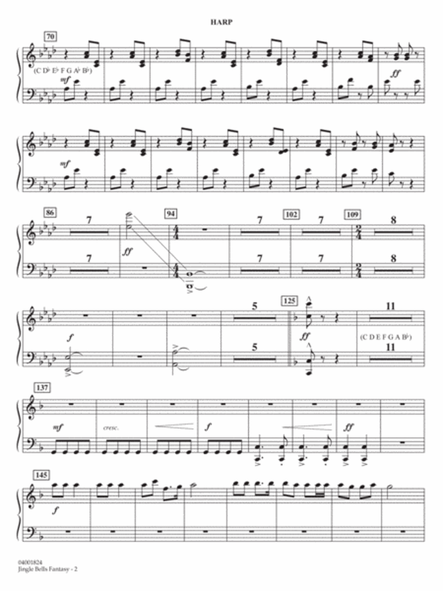 Jingle Bells Fantasy (arr. John Wasson) - Harp