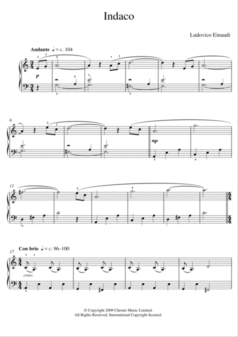 Indaco Indaco Piano scores gallery preview page 1