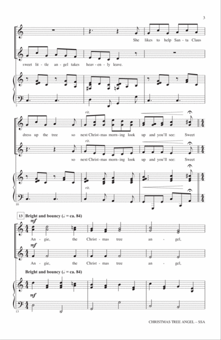 Christmas Tree Angel Christmas Tree Angel SSA scores gallery preview page 2