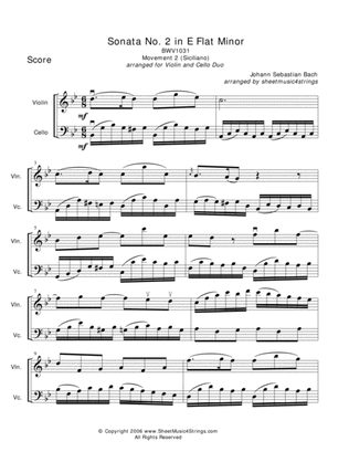 Bach, J.S. - Siciiliano for Violin and Cello