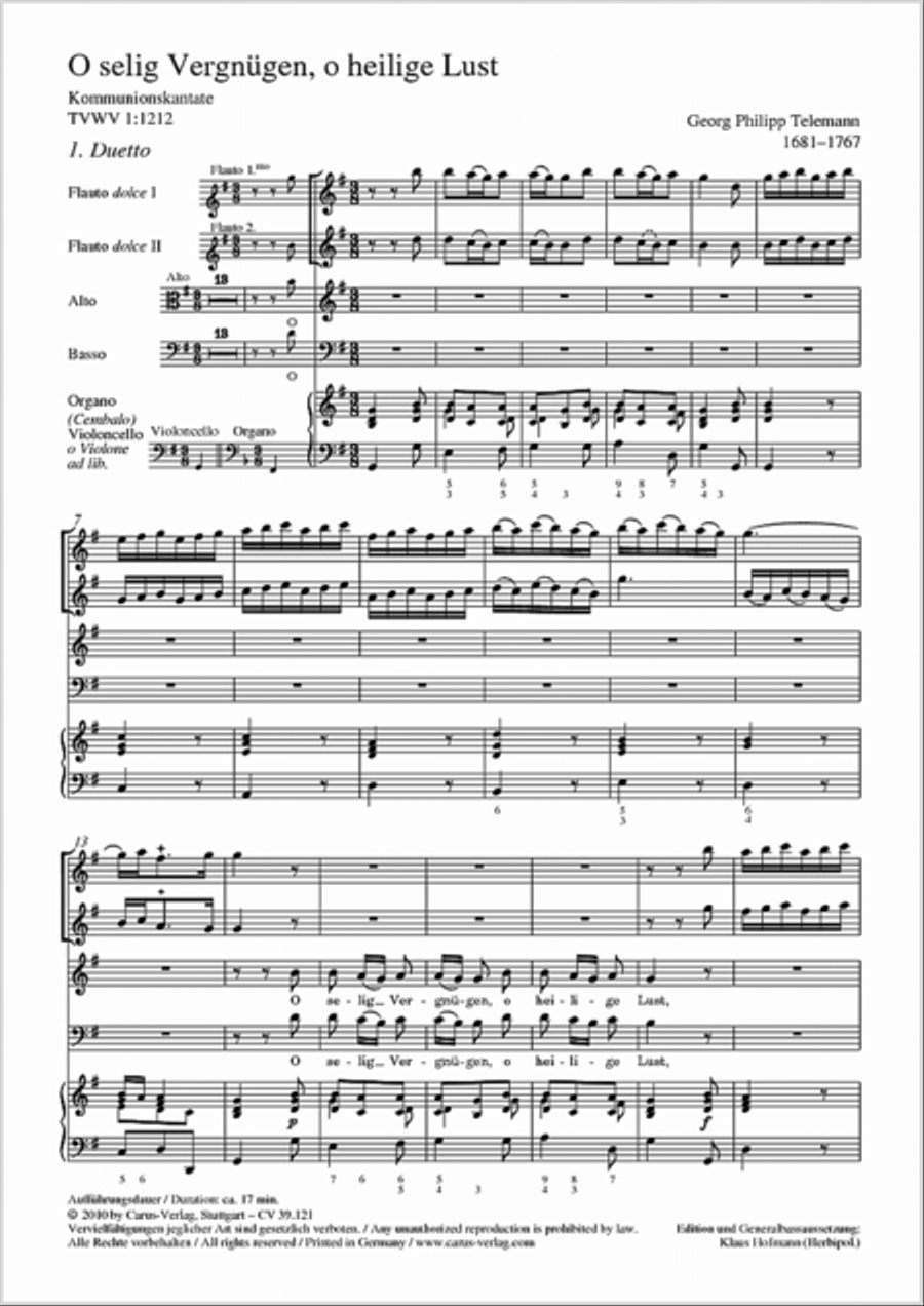 O selig Vergnügen, o heilige Lust Score scores gallery preview page 2