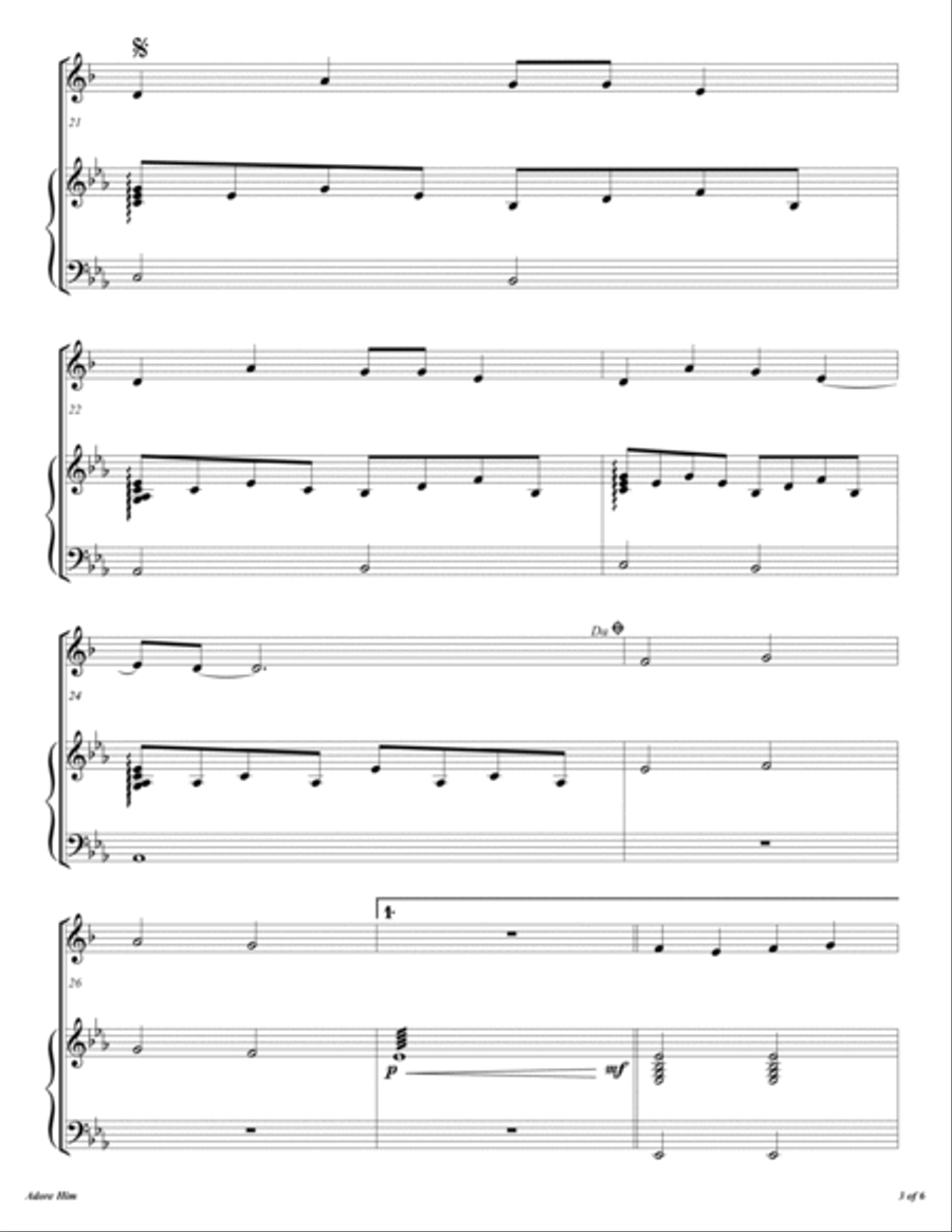 Adore Him Trumpet Solo scores gallery preview page 4