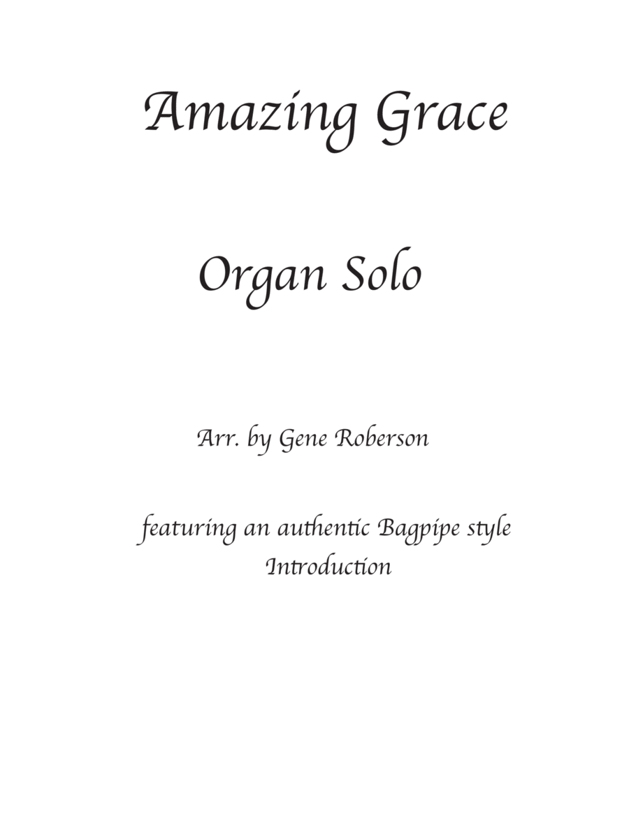 Amazing Grace Organ Solo with Bagpipes Bagpipe scores gallery preview page 1