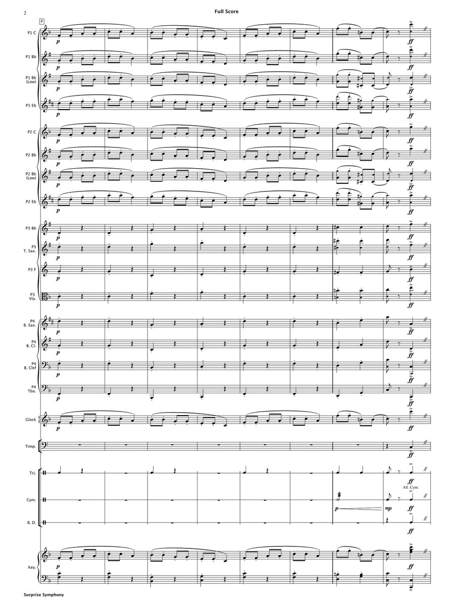 Surprise Symphony (Flexible Instrumentation) Concert Band scores gallery preview page 5
