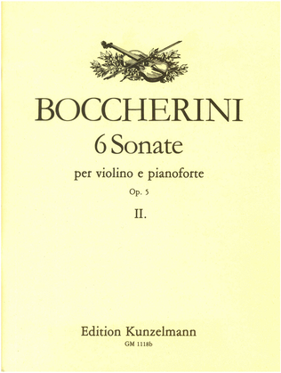 Book cover for 6 Sonatas for violin and piano, Volume 2