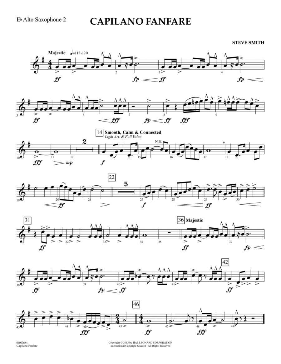 Capilano Fanfare (Digital Only) - Eb Alto Saxophone 2