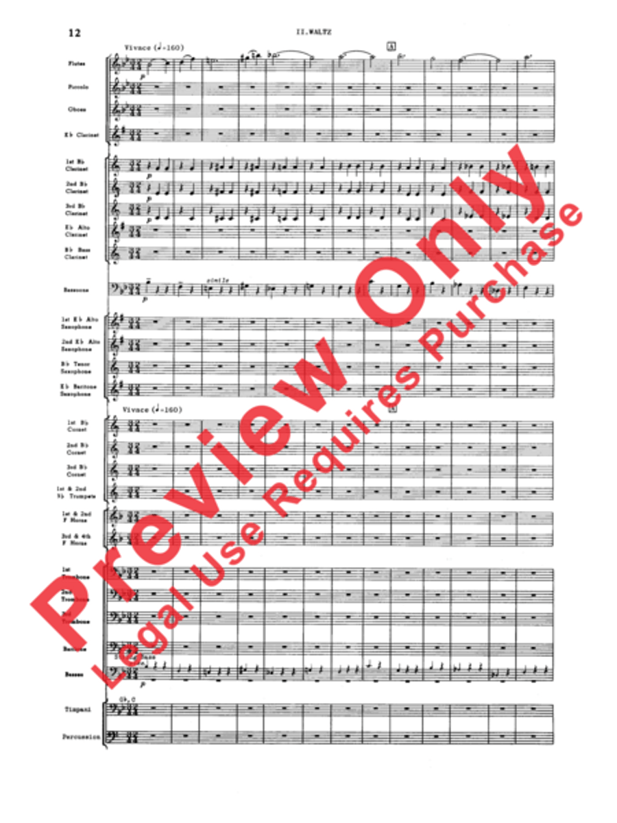Third Suite (I. March, II. Waltz, III. Rondo) Concert Band scores gallery preview page 14